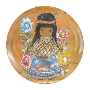 De Grazia Collector Plate " Little Cocopah Indian  Girl "